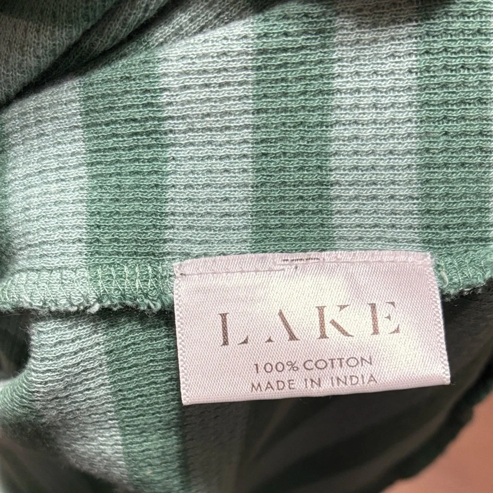 Lake Pajamas Mens XL Green Stripe Cotton Lounge Set Soft Sleepwear